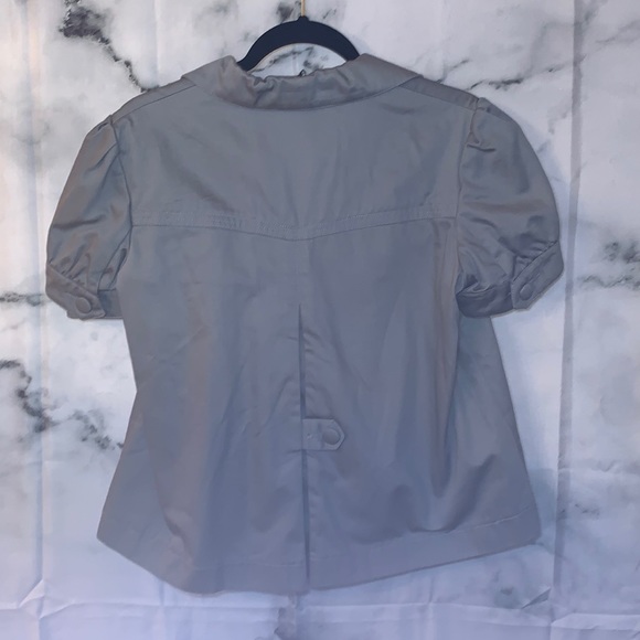 US 10 H&M Gray Button & Zipper Detail Mini Jacket / Cape with Pockets - Picture 7 of 14